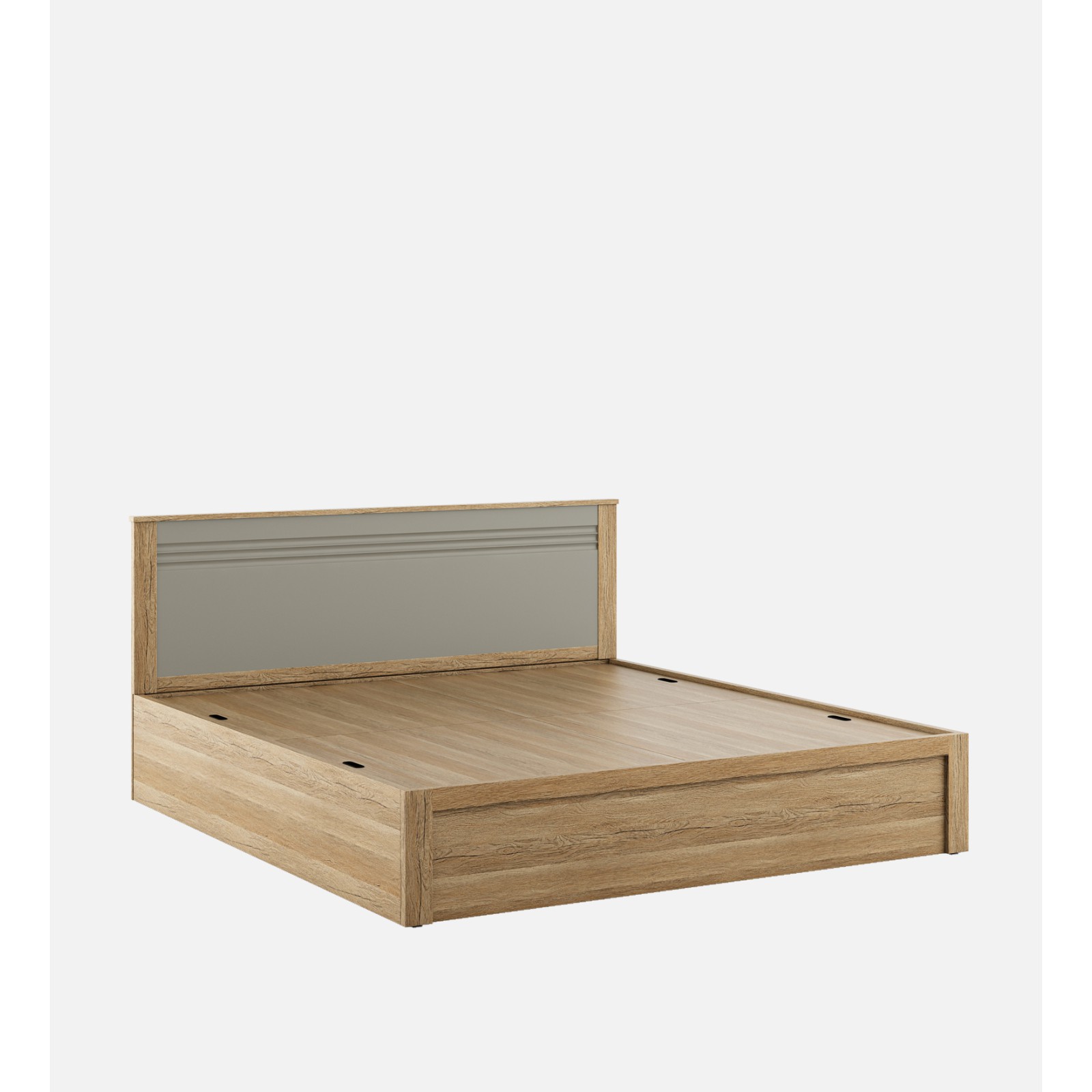 Nester King Bed Front Pull Out Storage - Sebastian Oak